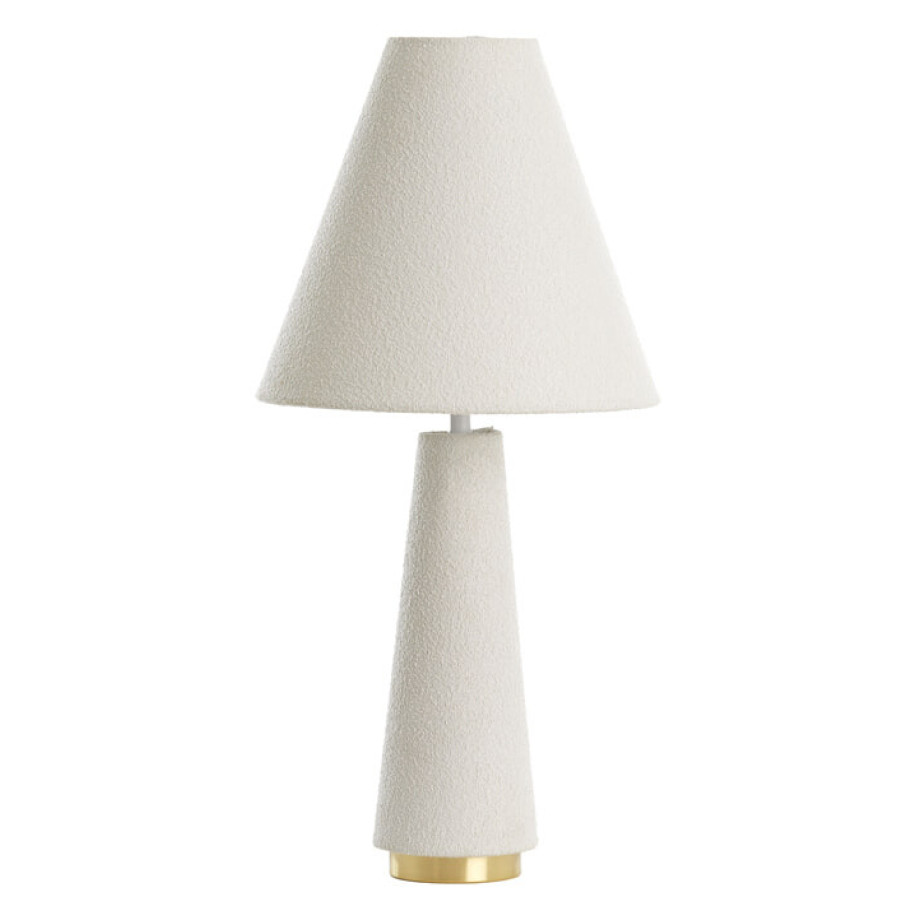 Light & Living Tafellamp 'Devia' Bouclé, 61cm, kleur Crème afbeelding 1