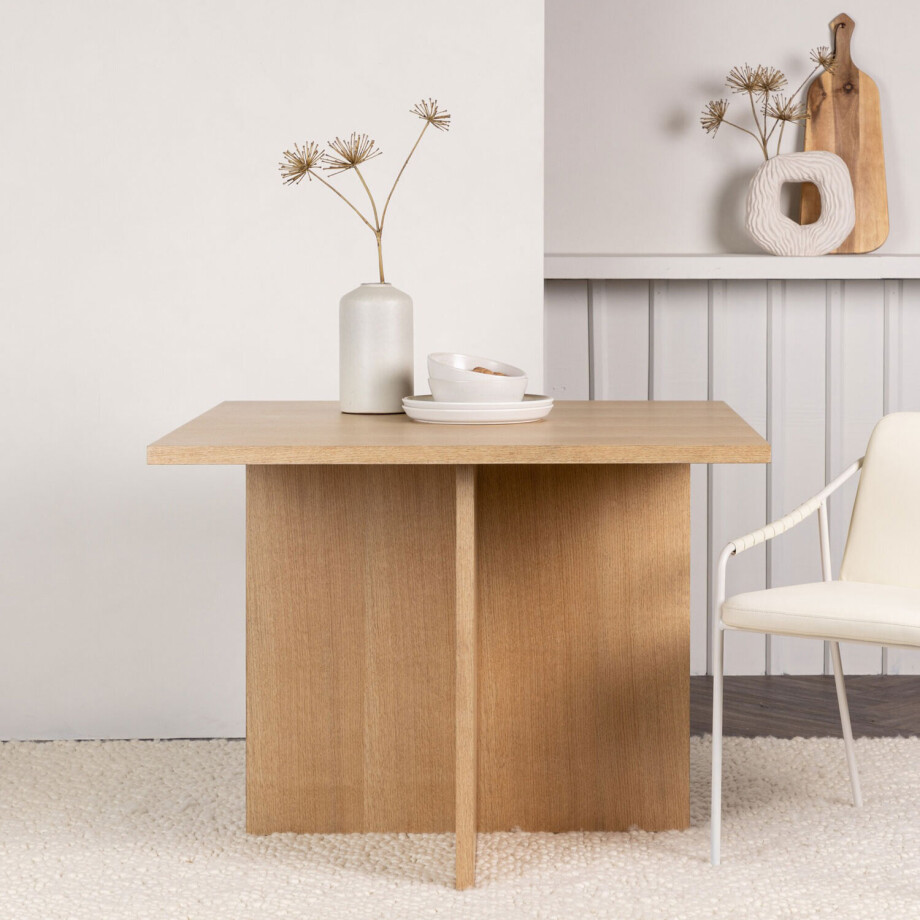 Nohr Vierkante Eettafel 'Micheala' Eikenlook, 100 x 100cm afbeelding 1