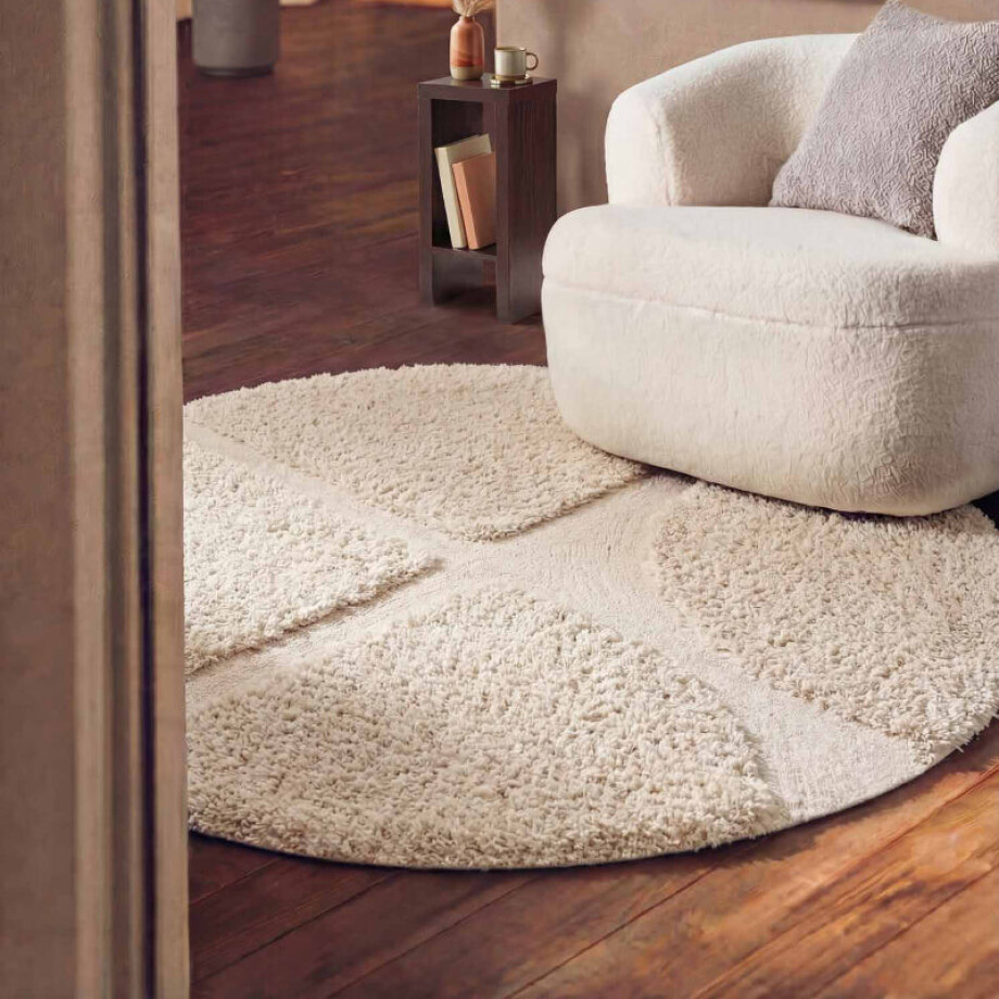 Vloerkleed Jasper Rond - Crème Xcm - Polyester - Dekbed-Discounter.nl Vloerkleed Jasper Rond - Crème Xcm - Polyester - Dekbed-Discounter.nl afbeelding