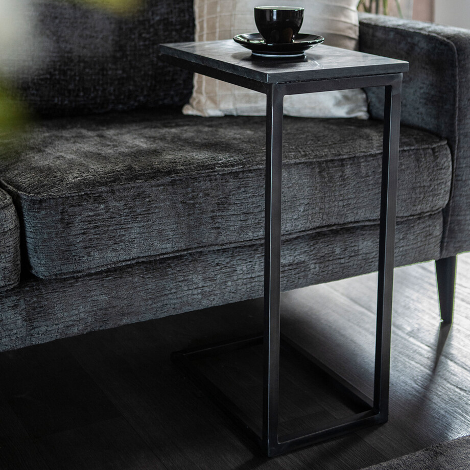 By-Boo Laptoptafel 'Edge' Marmer, kleur zwart afbeelding 1
