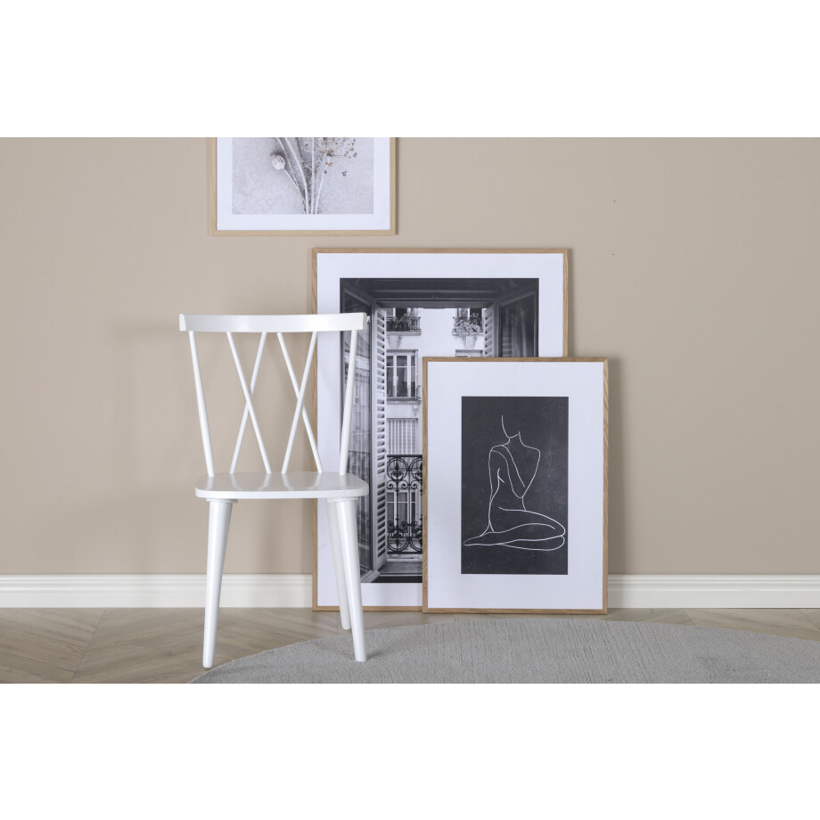 Nohr Eetkamerstoel 'Tarena' Rubberhout, kleur Wit Nohr Eetkamerstoel 'Tarena' Rubberhout, kleur Wit afbeelding 1