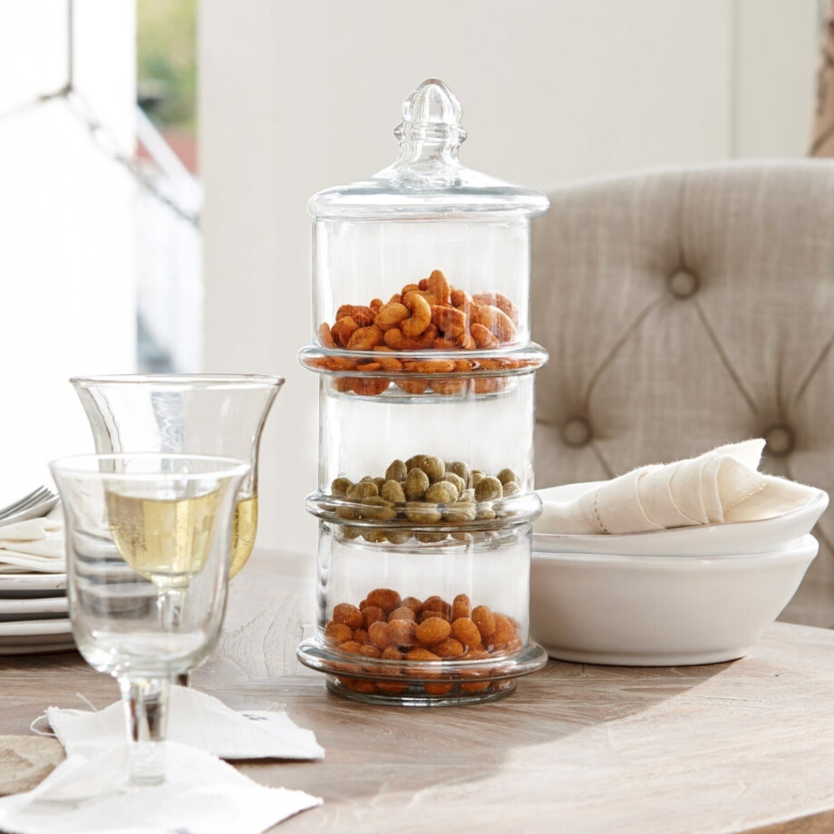 Glazen pot met 3 lagen Newport Glazen pot met 3 lagen Newport afbeelding