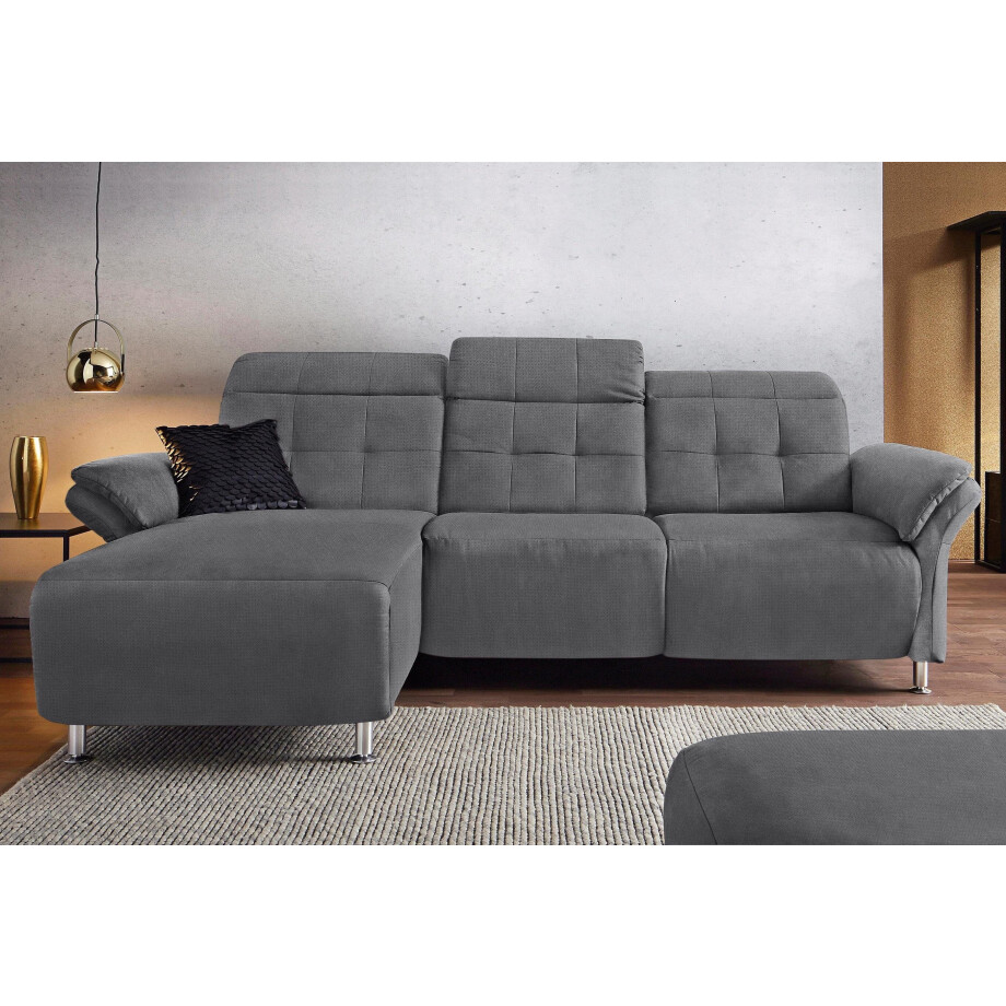 Places of Style Hoekbank Manhattan L-vorm bank met elektrische relaxfunctie, verstelbare armleuningen afbeelding 1