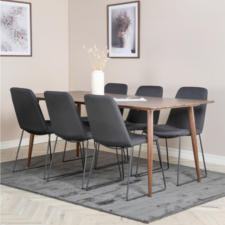 Nohr Eettafel 'Austina' MDF, 180 x 90cm, kleur Walnoot afbeelding 1
