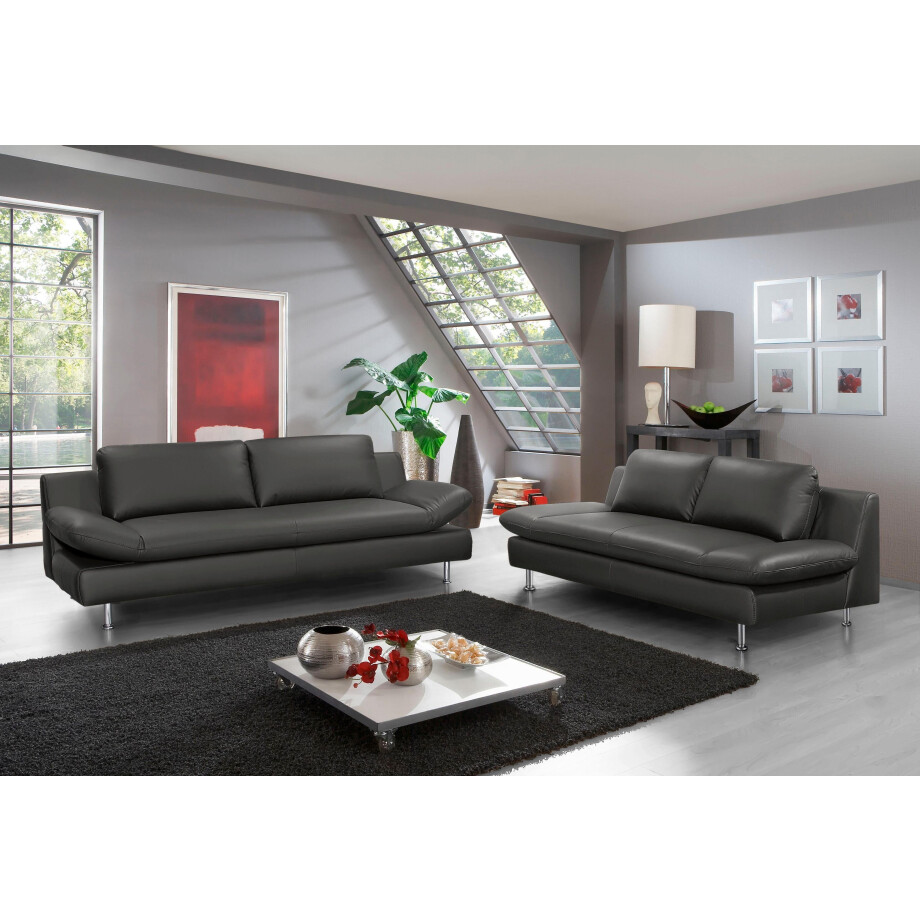 Places of Style 3-zitsbank Redding van natuurlijk leer afbeelding 1