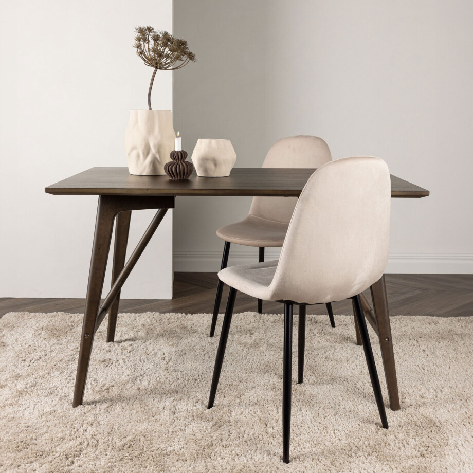 Nohr Eettafel 'Yolando' Rubberhout, 120 x 80cm afbeelding 1