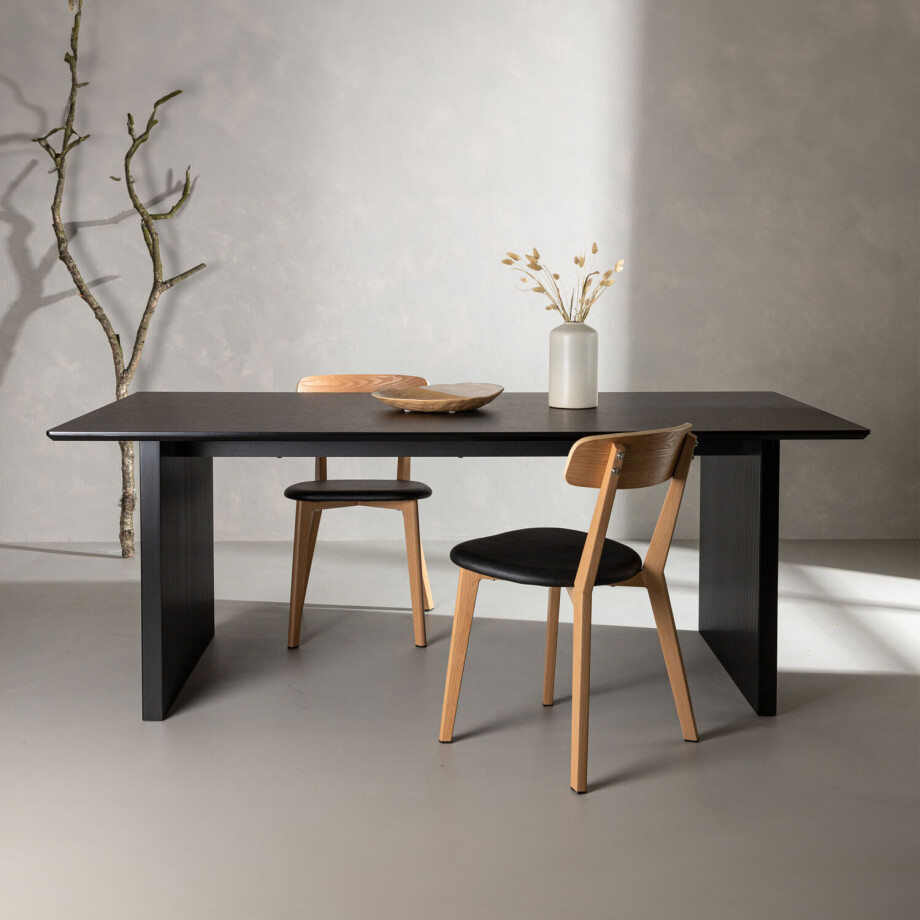 Nohr Eettafel 'Akim' 200 x 100cm, kleur Zwart afbeelding 1