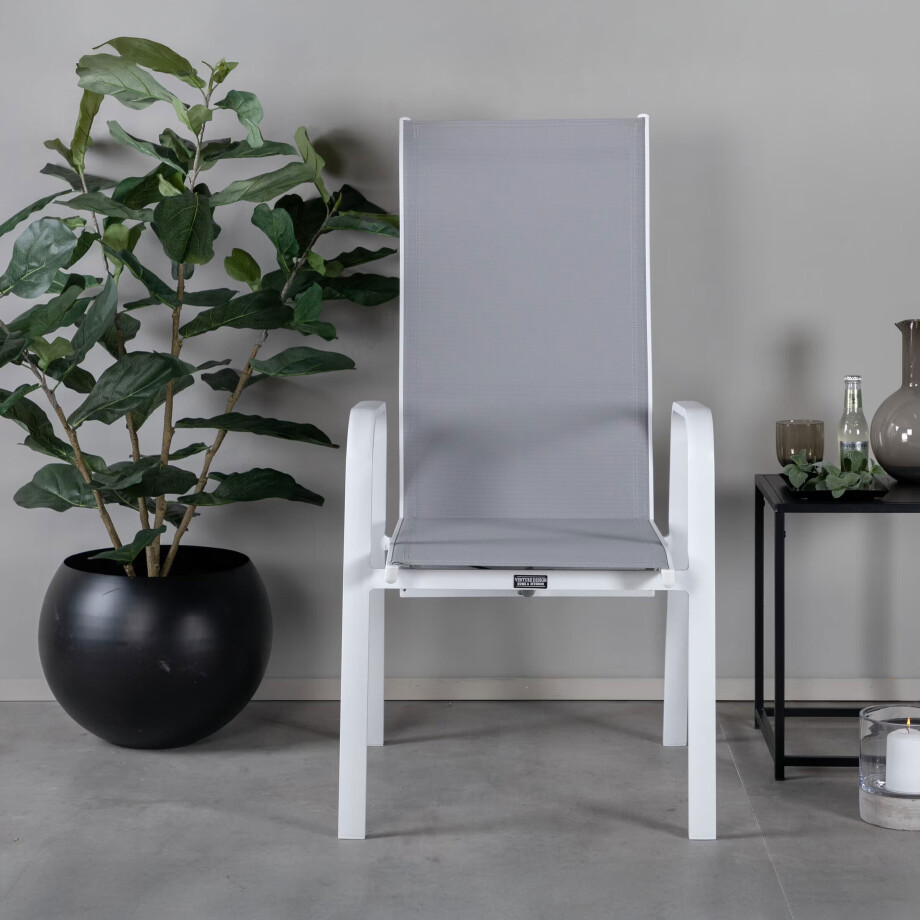 Nohr Verstelbare Tuinstoel 'Lasheka' kleur Wit/Grijs Nohr Verstelbare Tuinstoel 'Lasheka' kleur Wit/Grijs afbeelding 1