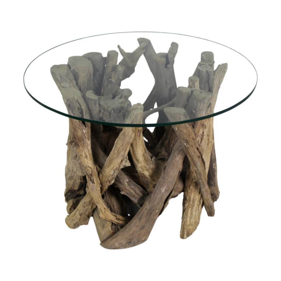 Ronde Bijzettafel Met Glas | HSM Collection afbeelding 1