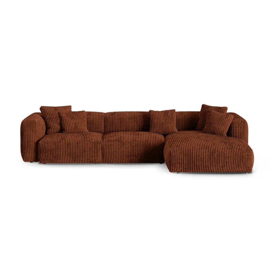 Modulaire hoekbank Martina rechts ribstof | Micadoni Home afbeelding 1