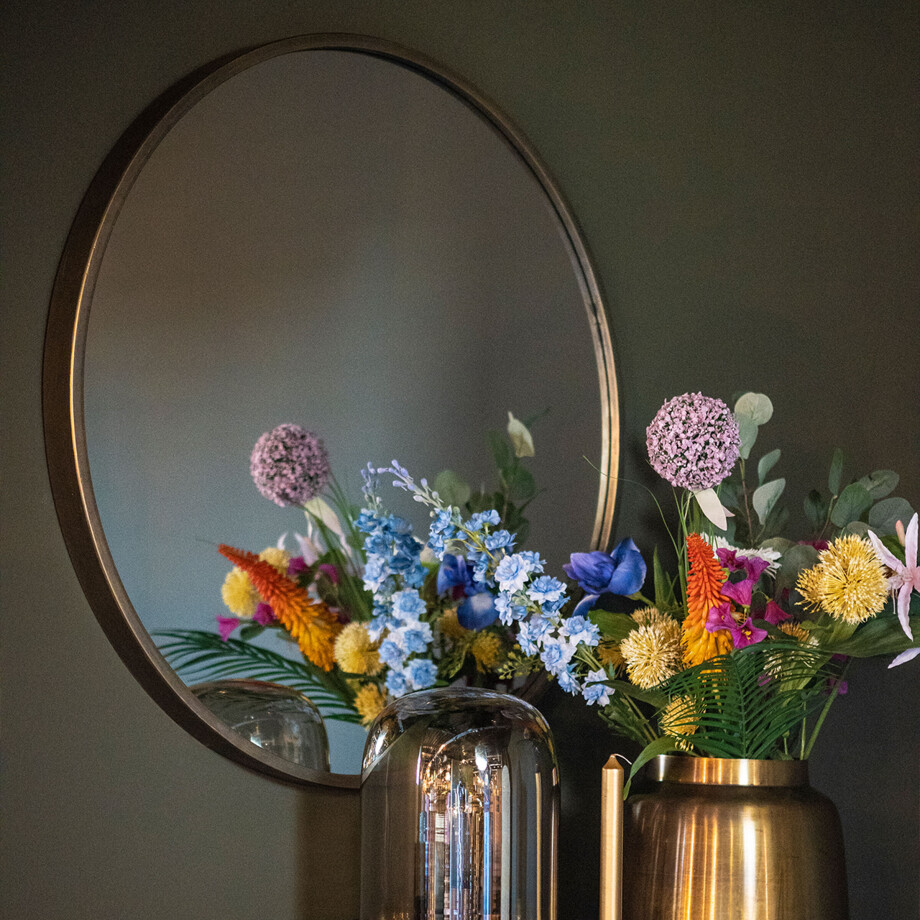 By-Boo Ronde Spiegel 'Selfie' 60cm, kleur Goud afbeelding 1