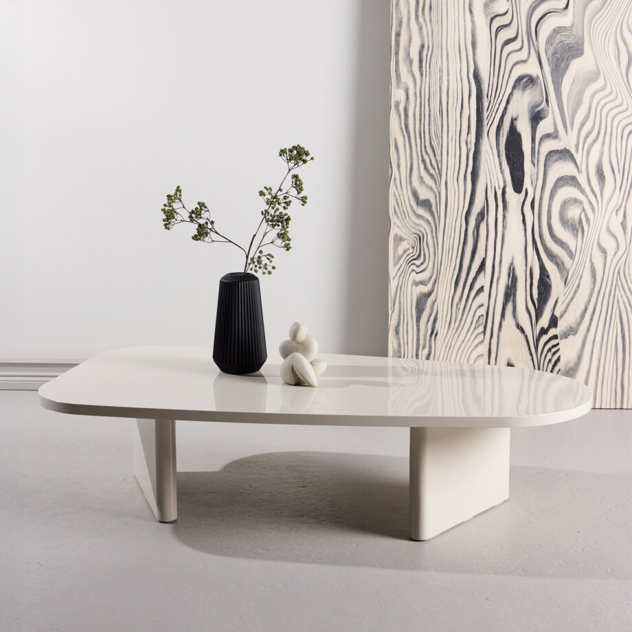 Nohr Organische Salontafel 'Jenea' MDF, 130 x 65cm, kleur Beige afbeelding 1
