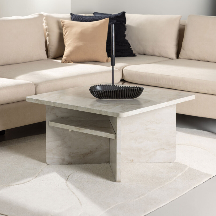 Nohr Salontafel 'Jenelle' Marmerlook, 75 x 75cm afbeelding 1