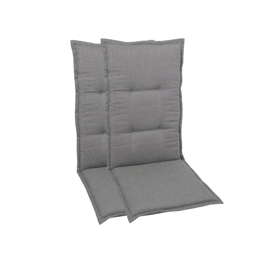 GO-DE Textil Tuinkussen (Stoelkussens voor stoelen met een normale rugleuning, Grijs) afbeelding 1