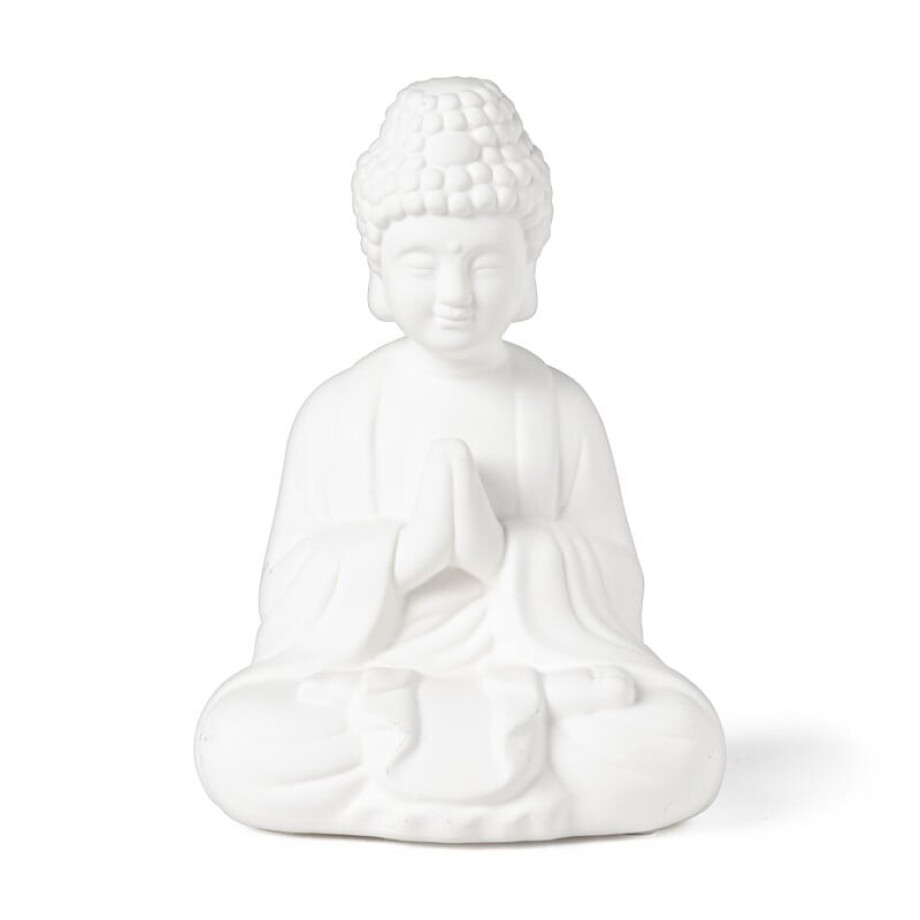 Boeddha porselein - wit - 14.2x11.2x19 cm afbeelding 