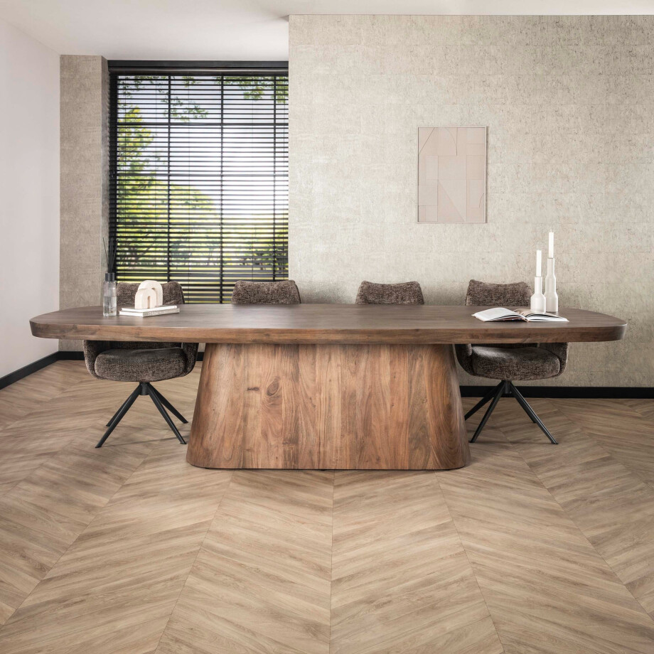 Eettafel Arcadia deens ovaal 300 cm Massief acacia bruin Eettafel Arcadia deens ovaal 300 cm Massief acacia bruin afbeelding 1