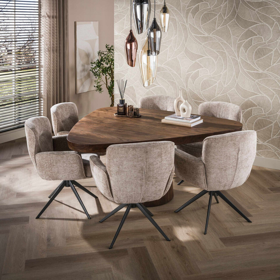 Eettafel Arcadia triangle 165 cm Massief acacia bruin Eettafel Arcadia triangle 165 cm Massief acacia bruin afbeelding 1
