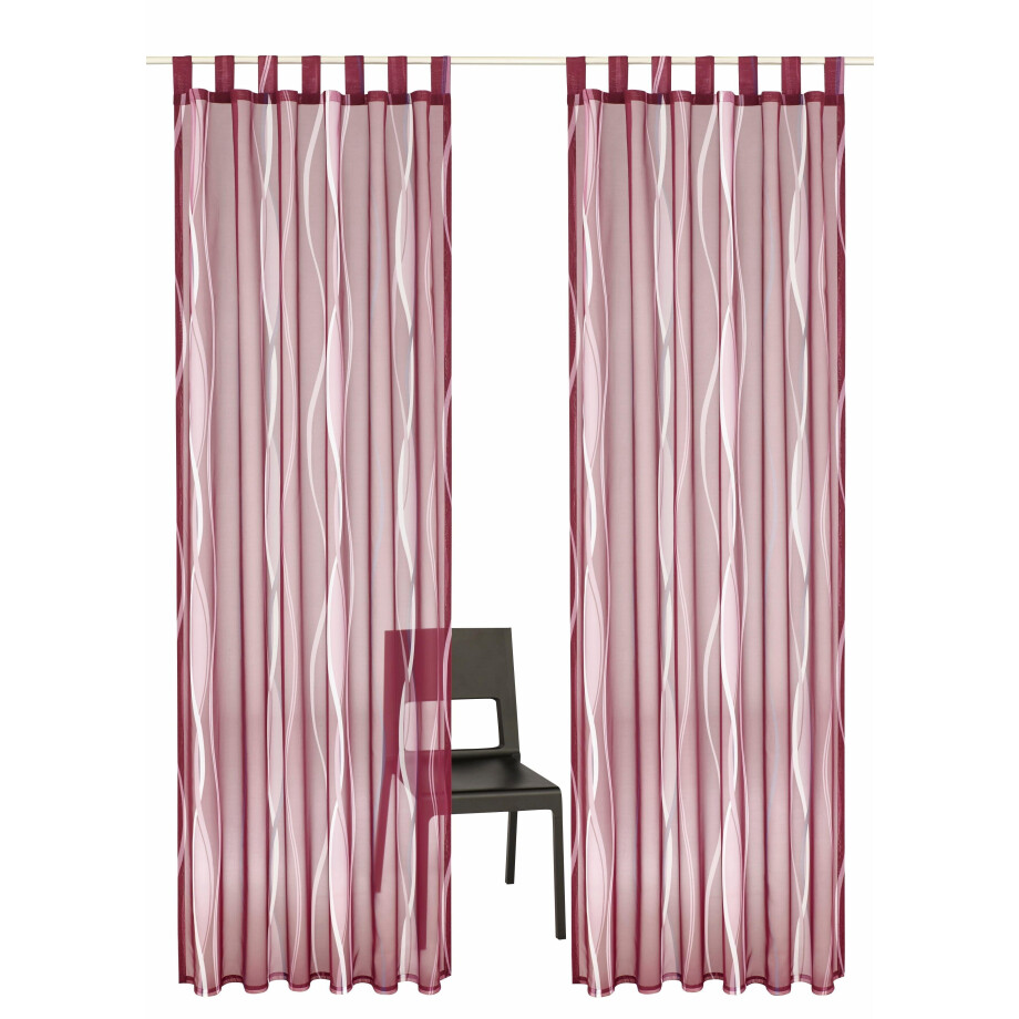 my home Gordijn Dimona set van 2, voile, polyester, golven (2 stuks) afbeelding 1