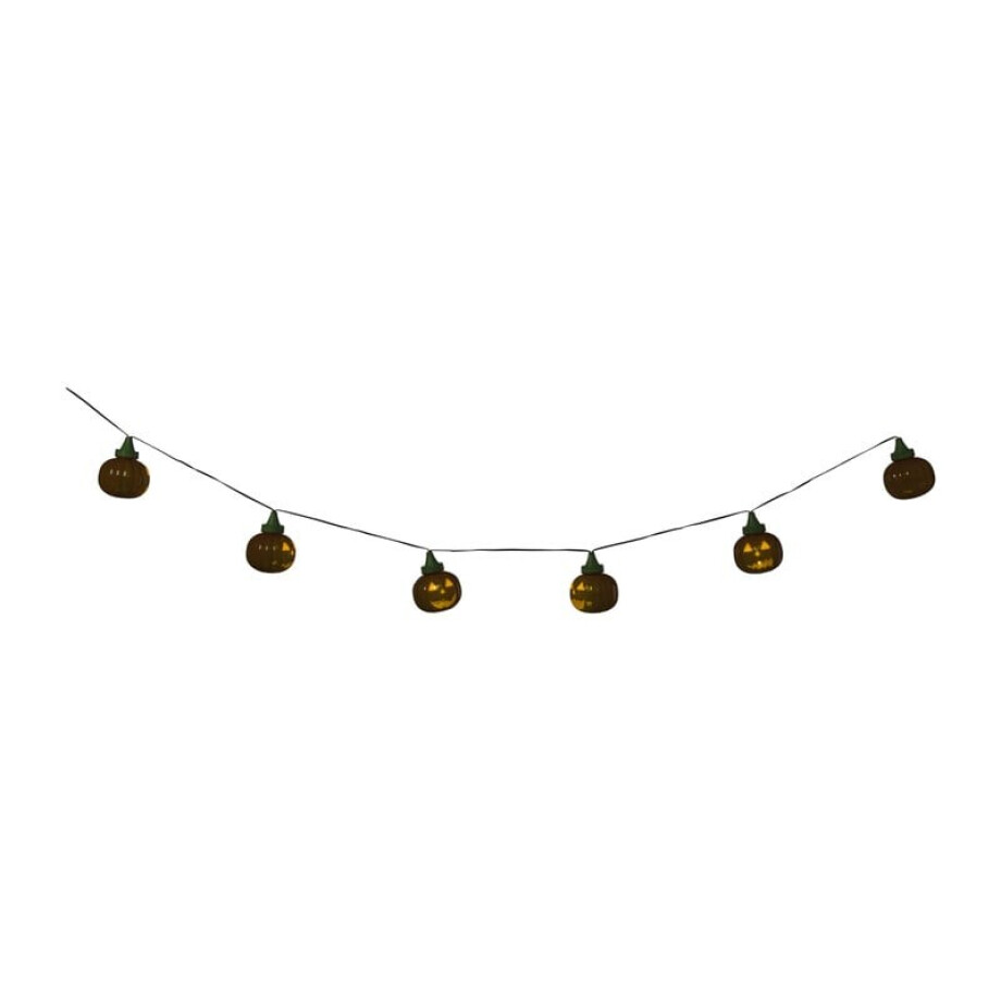 Halloween lichtsnoer pompoen - oranje - 165x6x6 cm afbeelding 