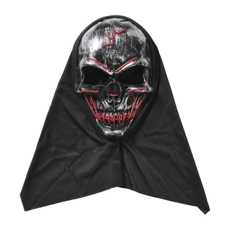 Halloween masker skelet - zwart - 30x20x5 cm afbeelding 