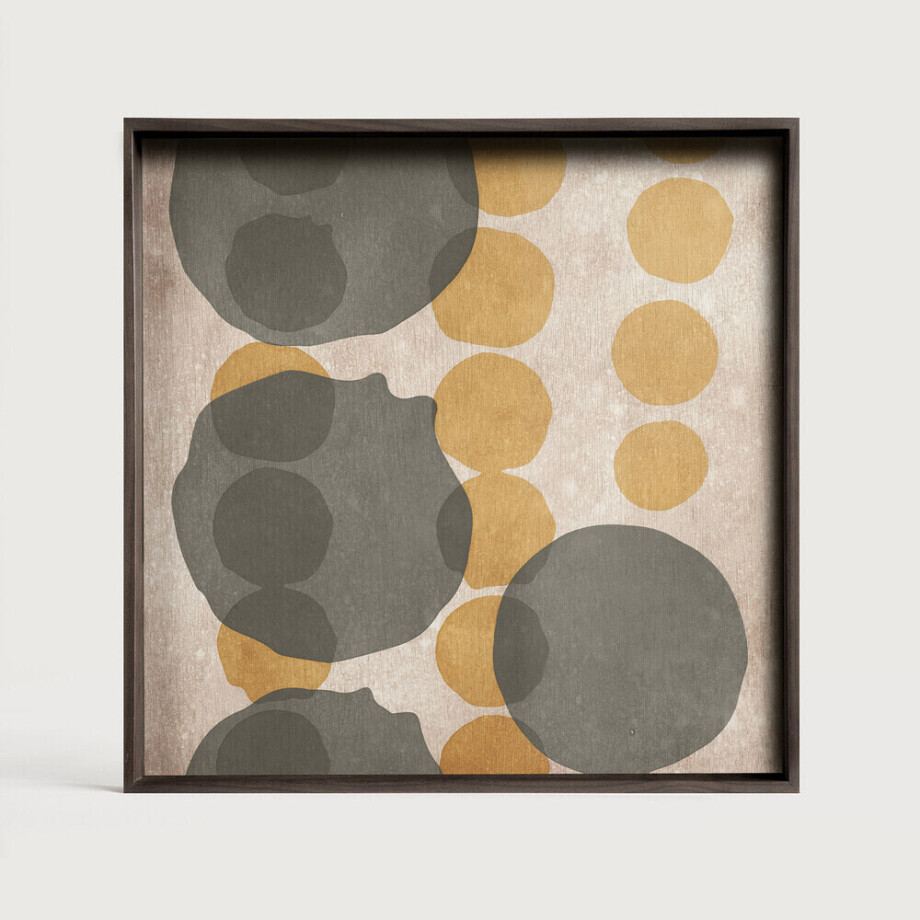Ethnicraft Vierkant Dienblad 'Layered Dots' 51 x 51cm, kleur Cinnamon afbeelding 