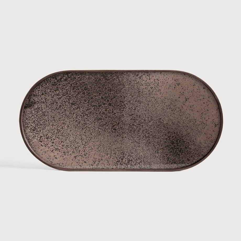 Ethnicraft Ovaal Dienblad 'Aged' 71 x 36cm, kleur Brons afbeelding 1