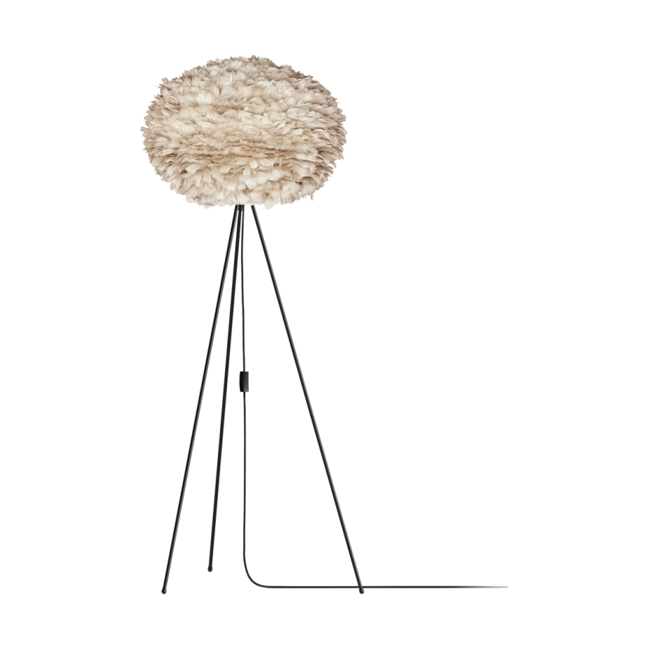 Eos Large vloerlamp light brown - met tripod zwart - Ø 65 cm afbeelding 