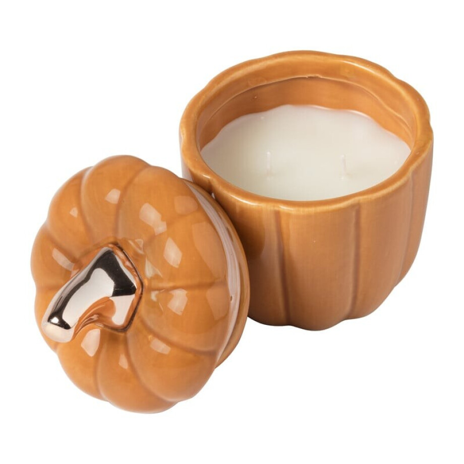 Geurkaars pompoen - oranje - ø10x12 cm afbeelding 