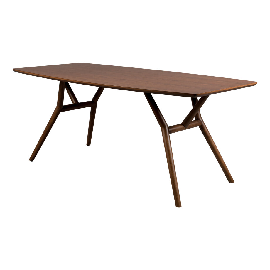 Dutchbone Eettafel 'Malaya' Walnoot, 180 x 90cm Dutchbone Eettafel 'Malaya' Walnoot, 180 x 90cm afbeelding 1