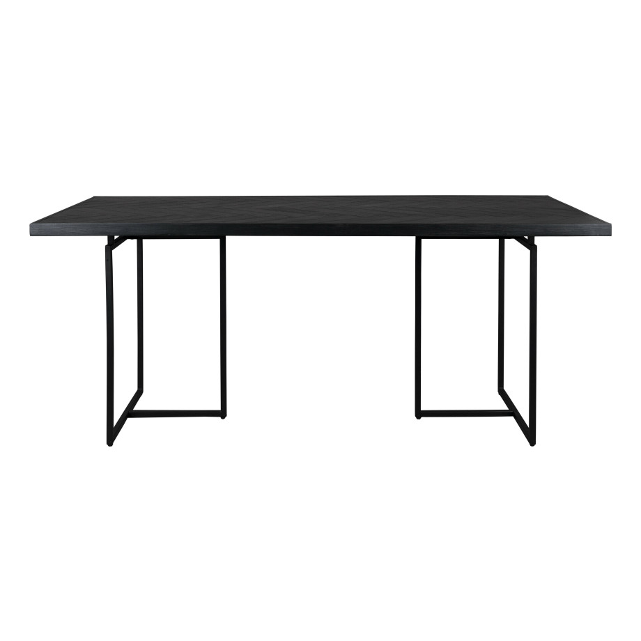 Dutchbone Eettafel 'Class' Acaciahout, 180 x 90cm, kleur Zwart afbeelding 