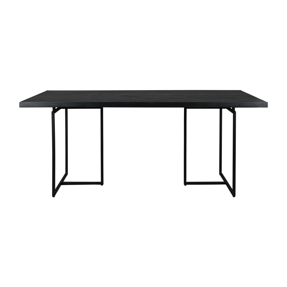 Dutchbone Eettafel 'Class' Acaciahout, 180 x 90cm, kleur Zwart Dutchbone Eettafel 'Class' Acaciahout, 180 x 90cm, kleur Zwart afbeelding