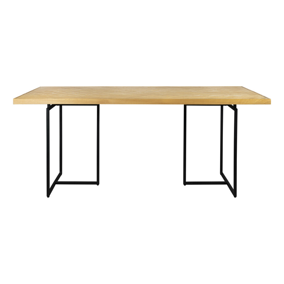 Dutchbone Eettafel 'Class' Eikenhout, 180 x 90cm, kleur Naturel Dutchbone Eettafel 'Class' Eikenhout, 180 x 90cm, kleur Naturel afbeelding 1