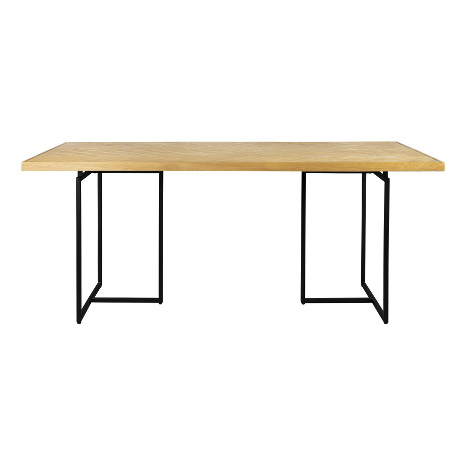 Dutchbone Eettafel 'Class' Eikenhout, 220 x 90cm, kleur Naturel afbeelding 