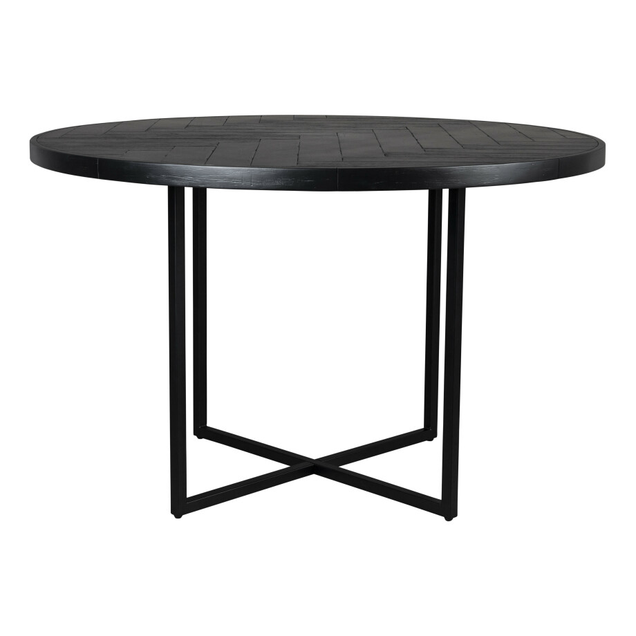 Dutchbone Ronde Eettafel 'Class' Acaciahout, 120cm, kleur Zwart Dutchbone Ronde Eettafel 'Class' Acaciahout, 120cm, kleur Zwart afbeelding 1