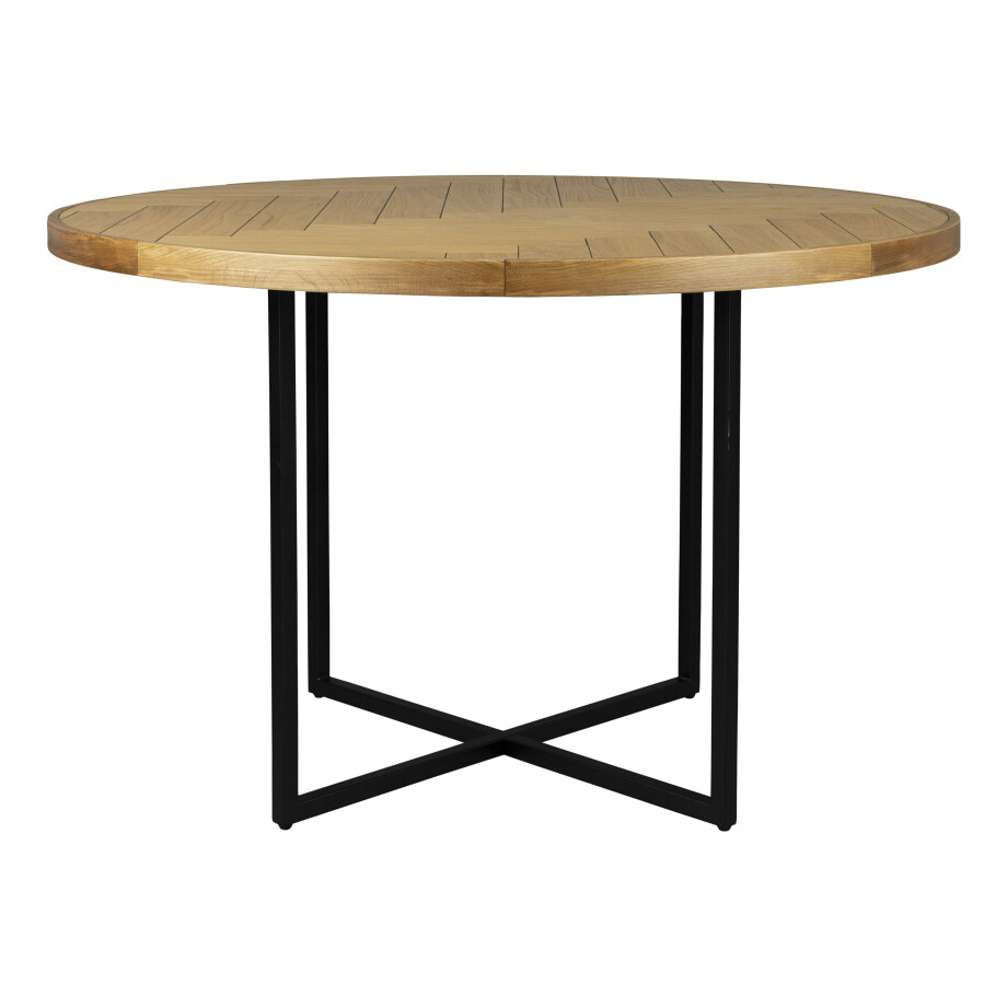 Dutchbone Ronde Eettafel 'Class' Eikenhout, 120cm, kleur Naturel Dutchbone Ronde Eettafel 'Class' Eikenhout, 120cm, kleur Naturel afbeelding 1