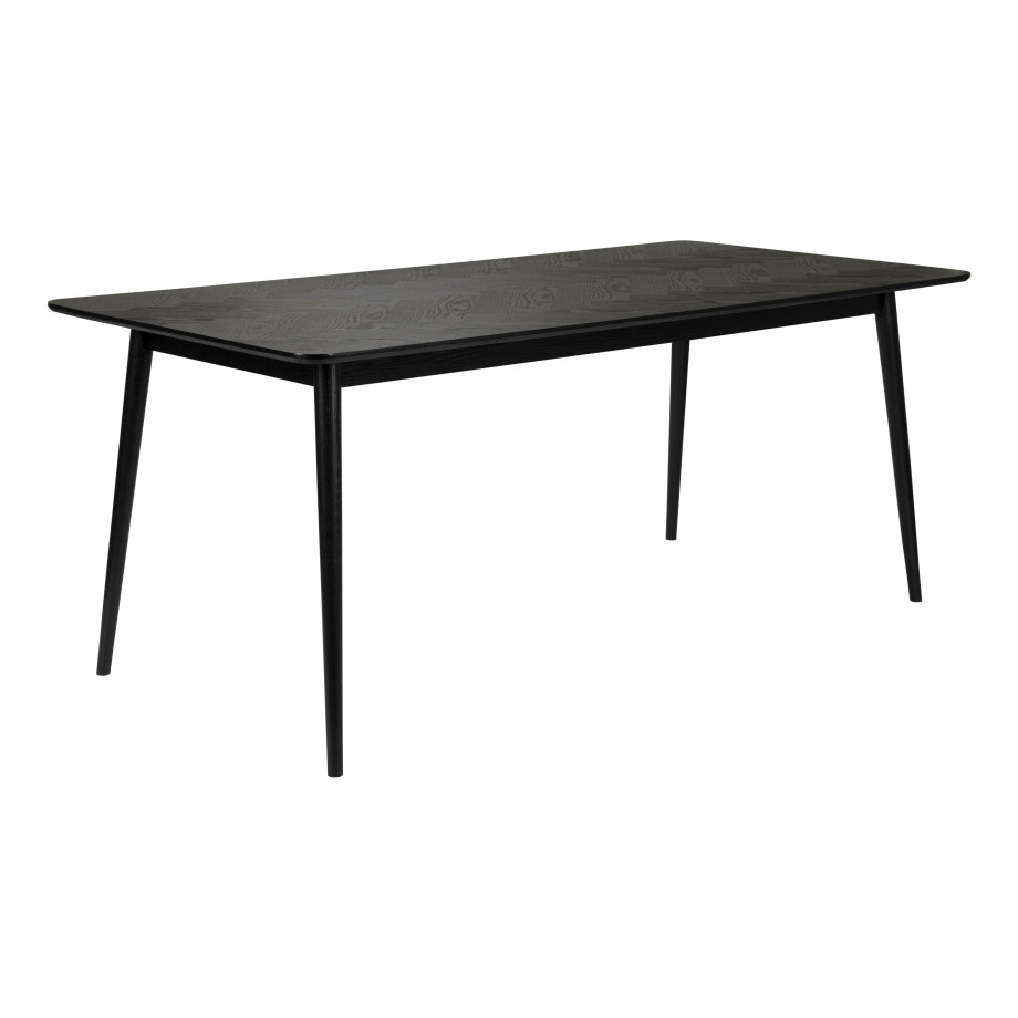 ZILT Eettafel 'Hany' Essenhout Visgraat, 160 x 80cm, kleur Zwart afbeelding 1