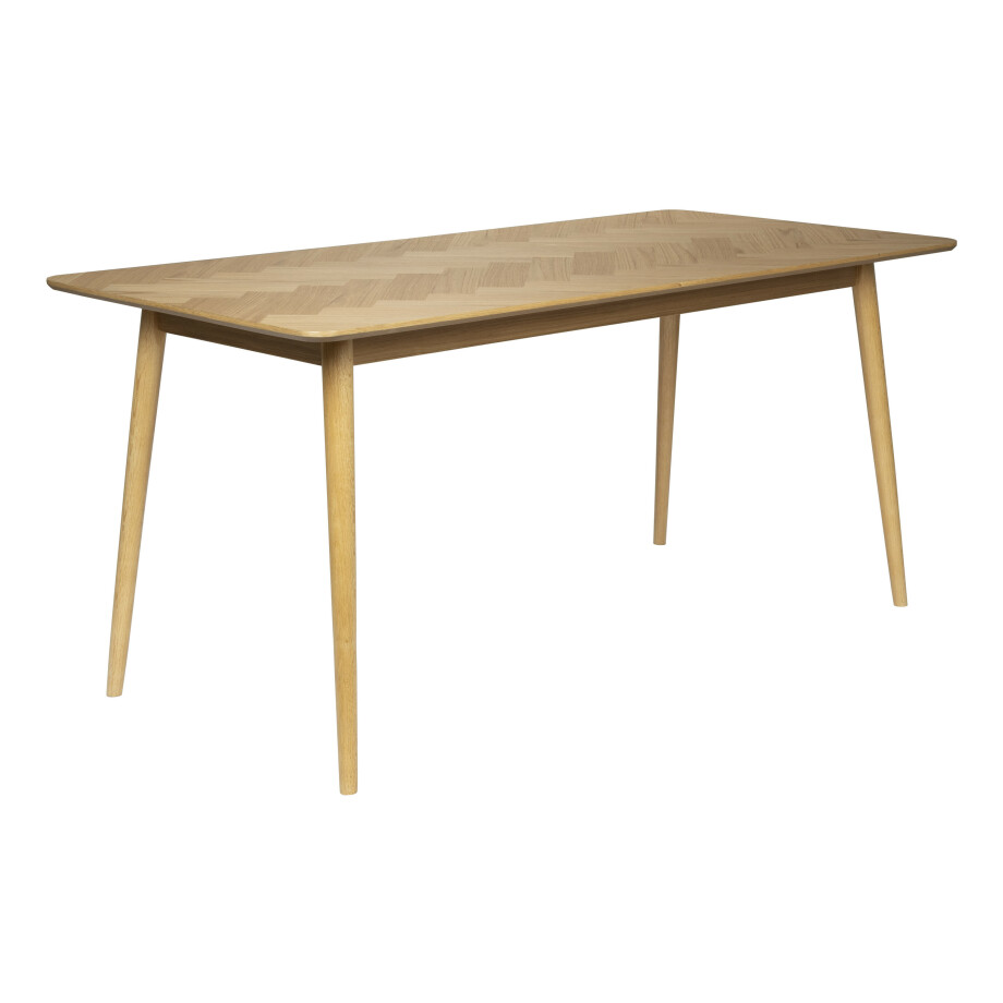 ZILT Eettafel 'Hany' Eikenhout Visgraat, 180 x 90cm, kleur Naturel afbeelding 