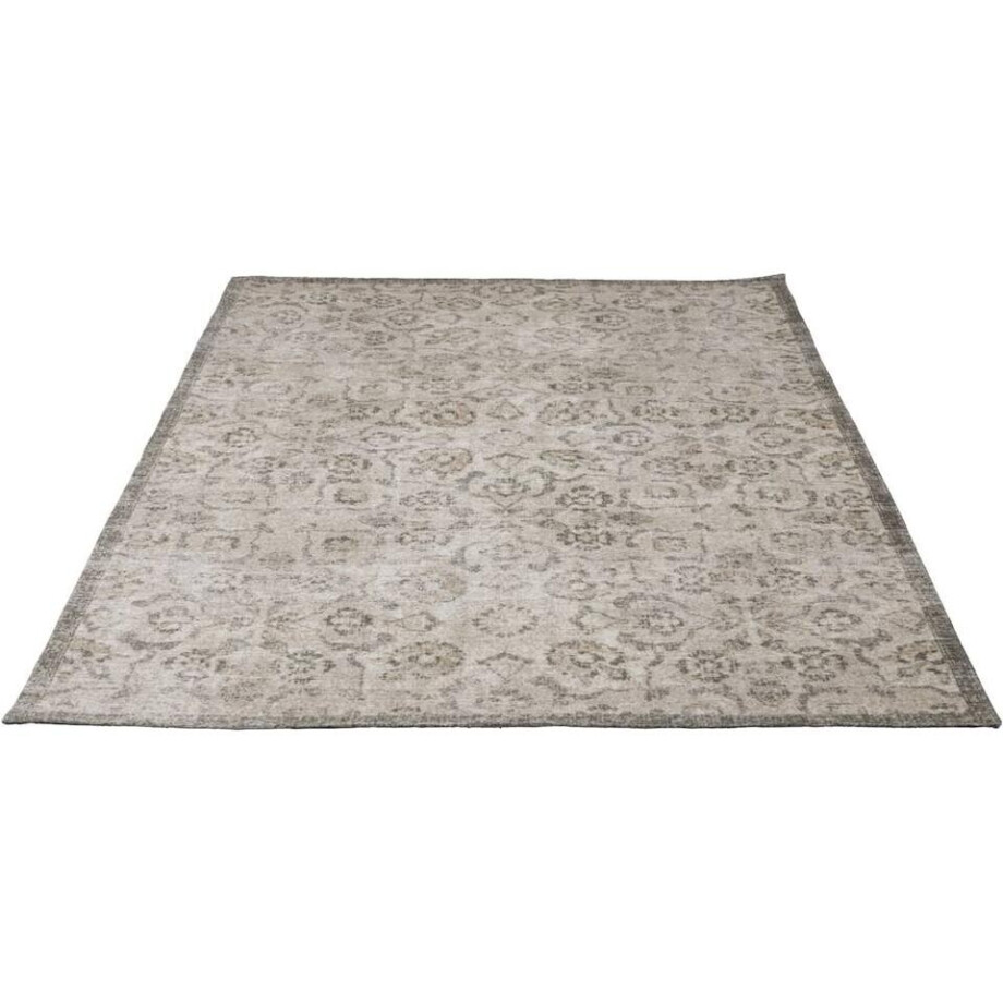 Leen Bakker - Vloerkleed Indra - Beige - 160x230 Cm - Katoen/Polyester - Crème#Grijs#Groen afbeelding 1