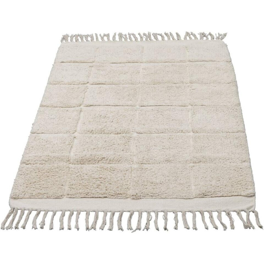Leen Bakker - Vloerkleed Nalin - Zand - 90x150 Cm - Katoen - Beige afbeelding 1