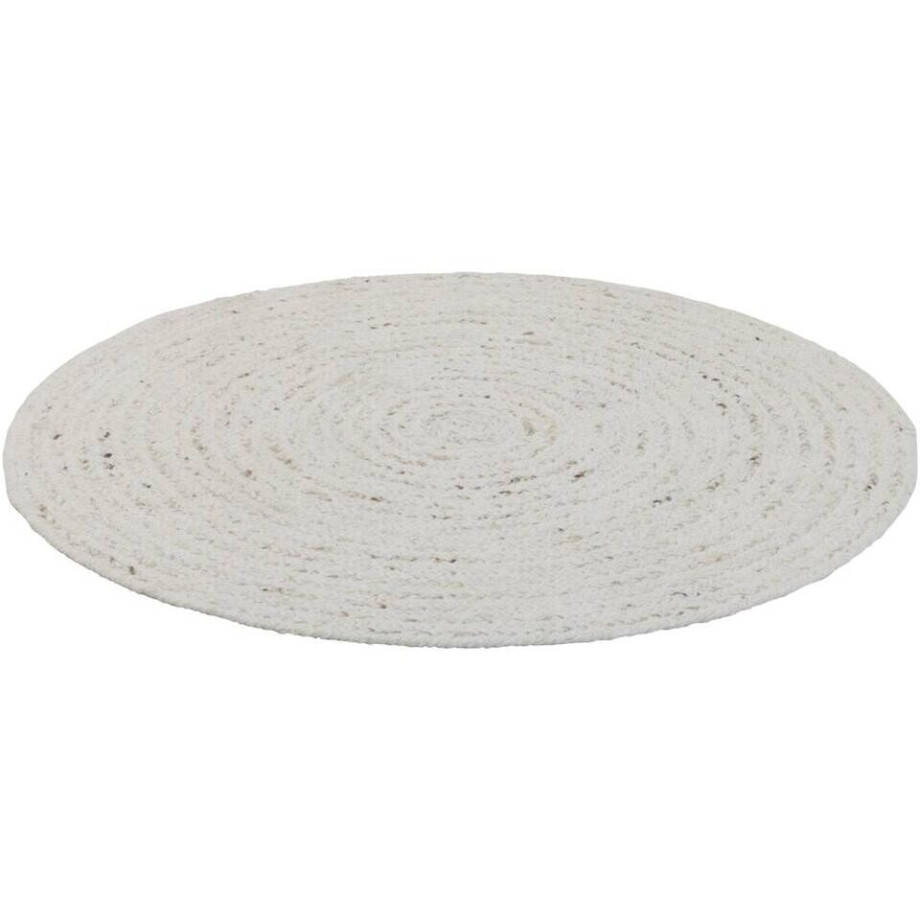 Leen Bakker - Vloerkleed Anjali - Ø100 Cm - Wol - Wit Leen Bakker - Vloerkleed Anjali - Ø100 Cm - Wol - Wit afbeelding 1