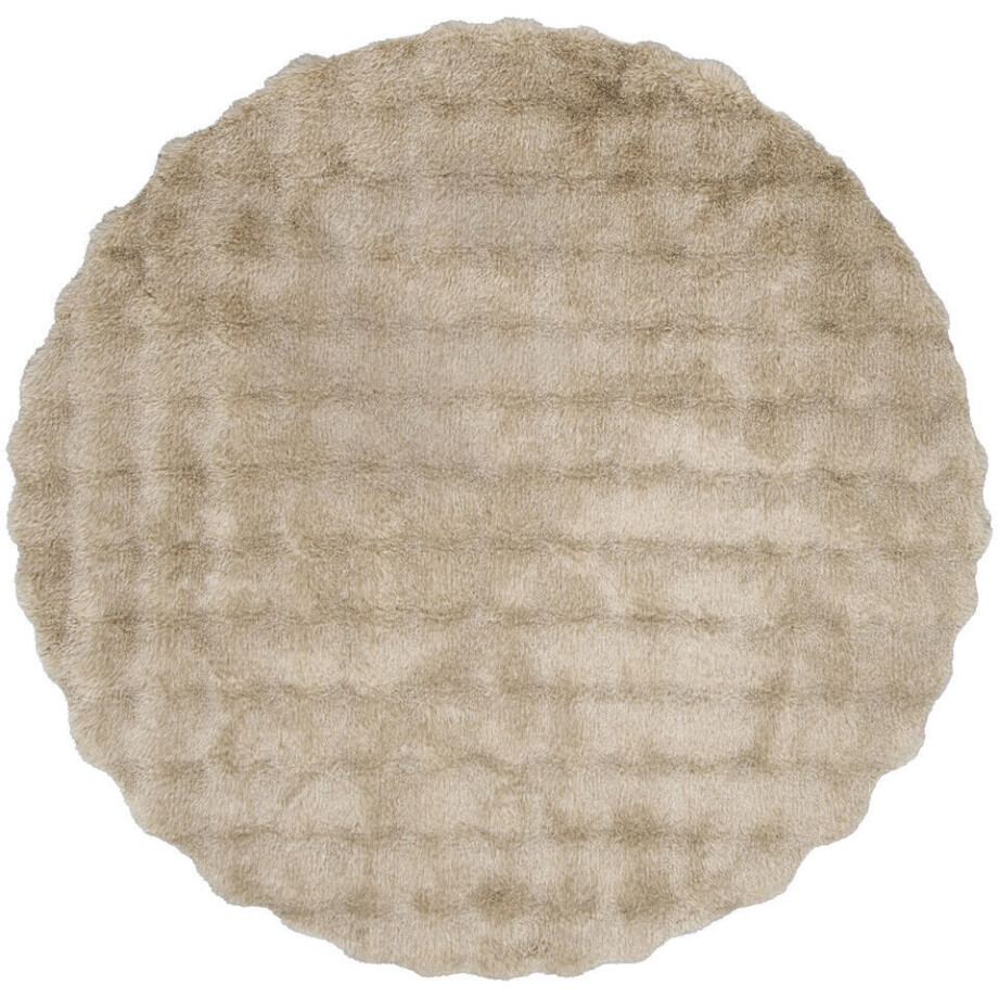 Leen Bakker - Vloerkleed Oos - Ø120 Cm - Polyester - Taupe afbeelding 1