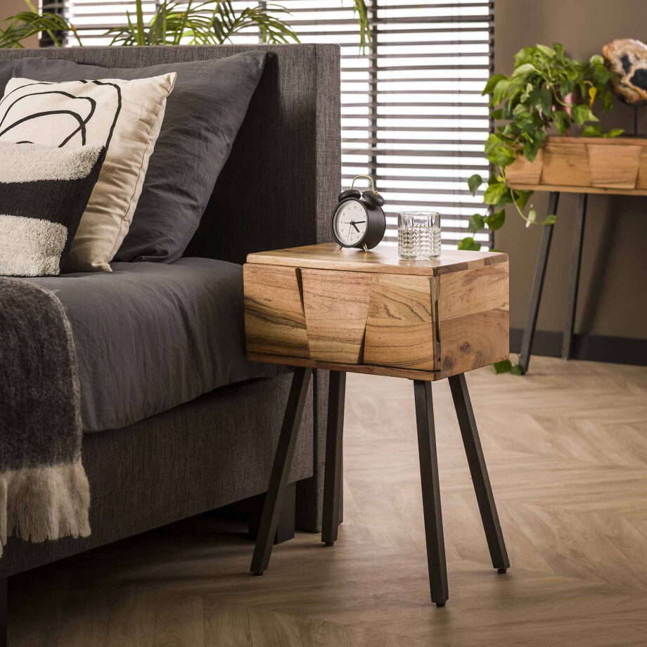 LifestyleFurn Nachtkastje 'Eryka' Acaciahout afbeelding 1