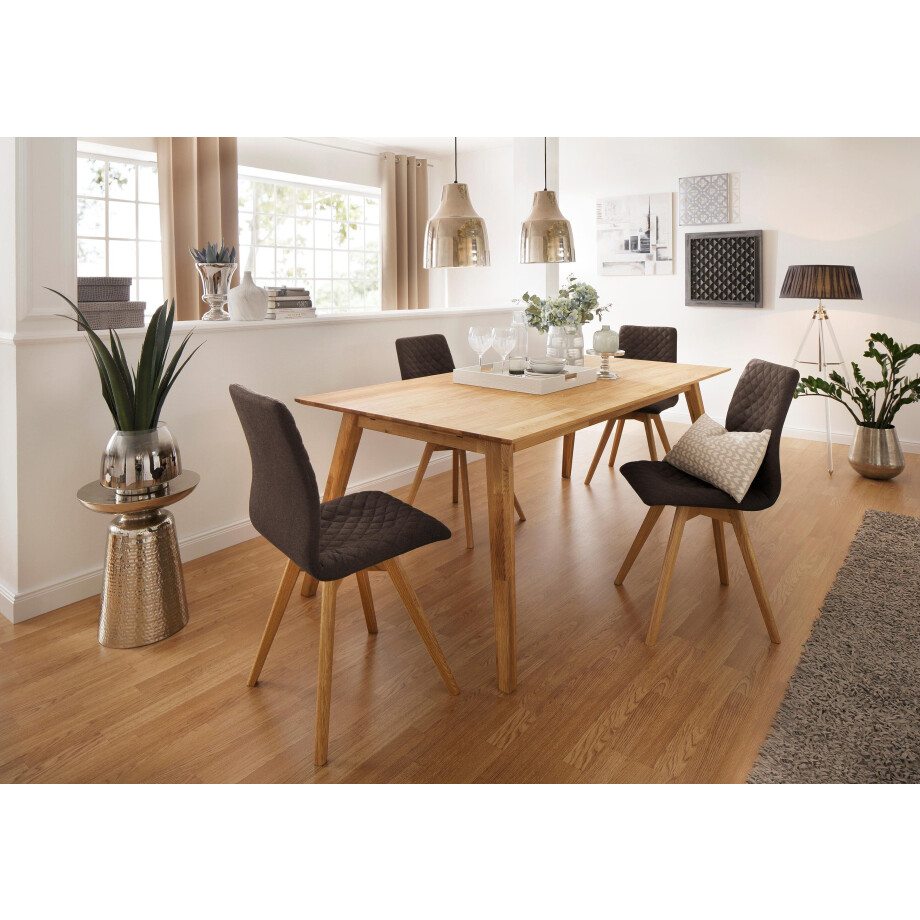 andas Eettafel Lake Massief eiken, breedte 150 cm, uit te breiden met insteekbladen afbeelding 1