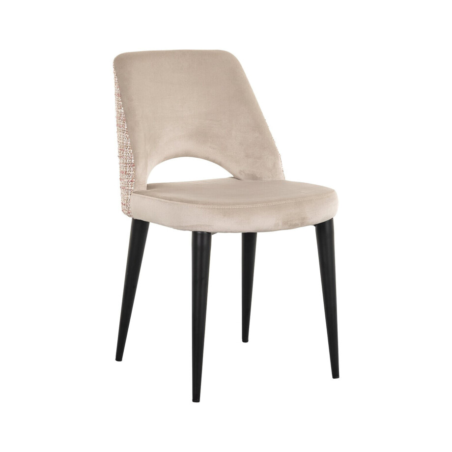 Richmond Eetkamerstoel 'Tabitha' Velvet en stof, kleur Khaki/Rose afbeelding 1