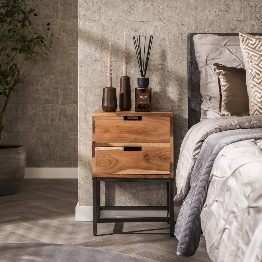 LifestyleFurn Nachtkastje 'Jayesh', Massief Acacia LifestyleFurn Nachtkastje 'Jayesh', Massief Acacia afbeelding 1