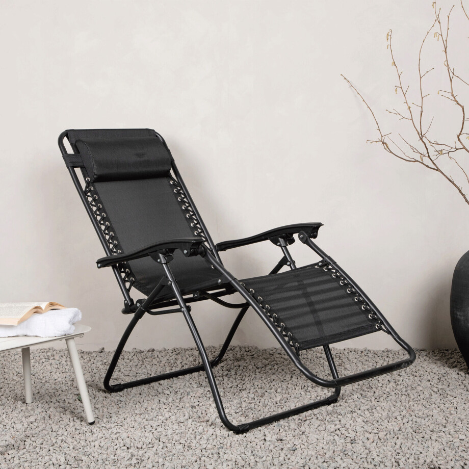 Nohr Loungestoel 'Jonel' Textileen, kleur Zwart afbeelding 1