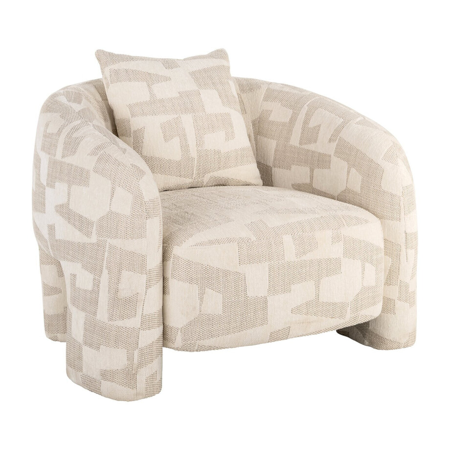 Richmond Fauteuil 'Tuscany' Graffic stof, kleur Beige afbeelding 1