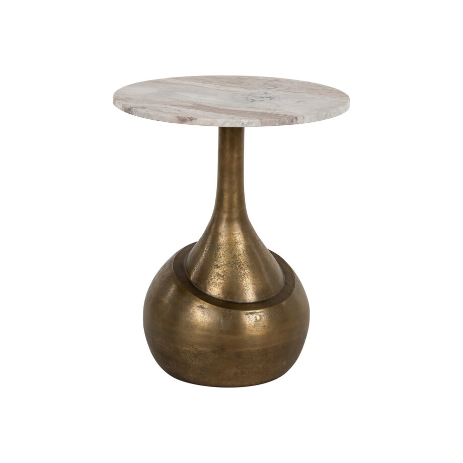 Richmond Ronde Bijzettafel 'Sia' Marmer en brushed gold, 47cm afbeelding 1