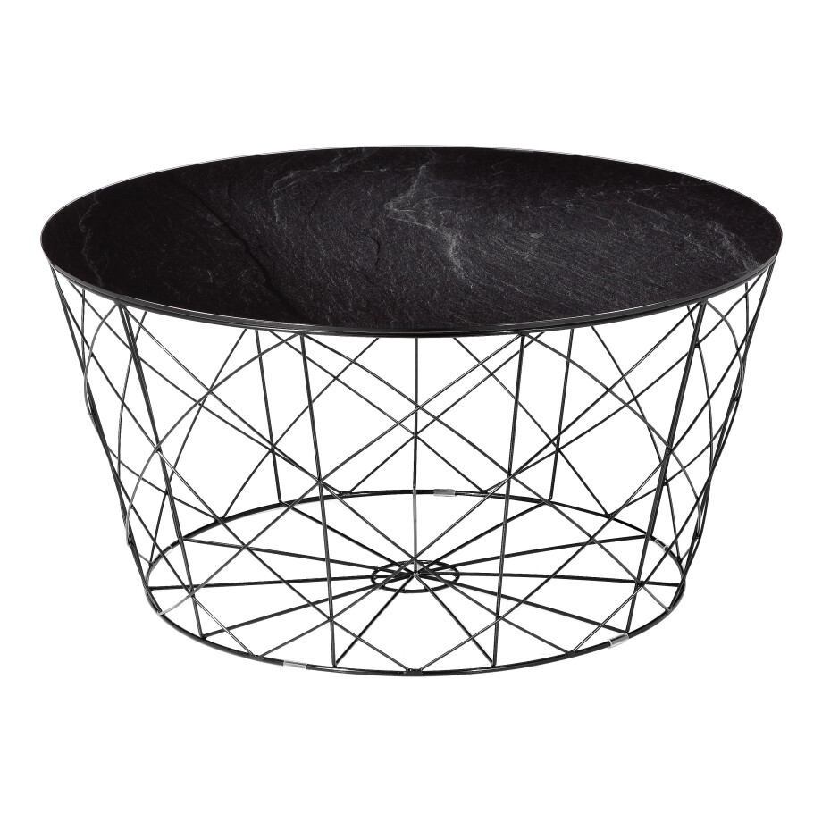 Artistiq Salontafel 'Steve', 80cm, Marmerlook, kleur Zwart afbeelding 1