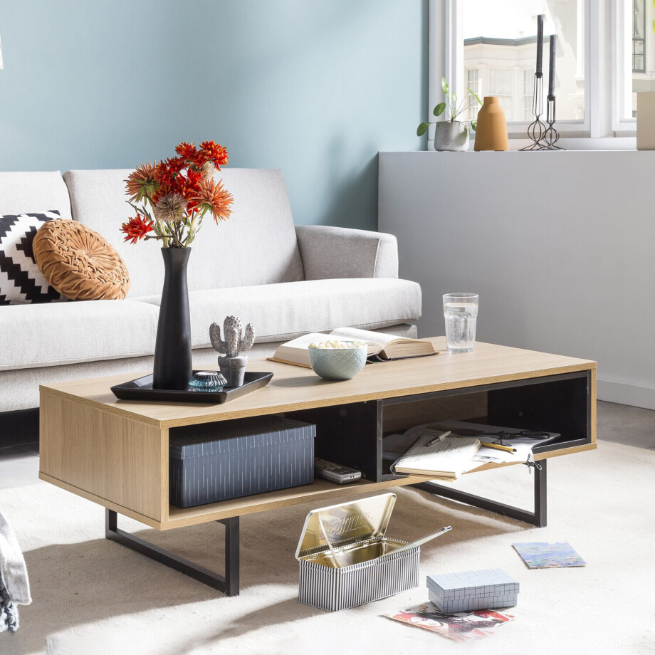 Artistiq Salontafel 'Jutta' Eikenlook, 110 x 55cm Artistiq Salontafel 'Jutta' Eikenlook, 110 x 55cm afbeelding